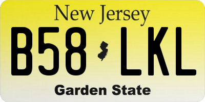 NJ license plate B58LKL