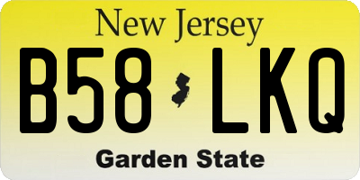 NJ license plate B58LKQ