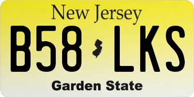 NJ license plate B58LKS