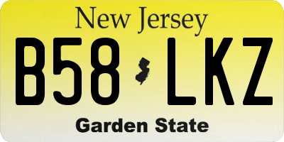 NJ license plate B58LKZ