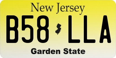 NJ license plate B58LLA