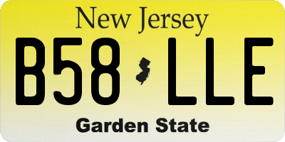 NJ license plate B58LLE