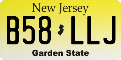 NJ license plate B58LLJ