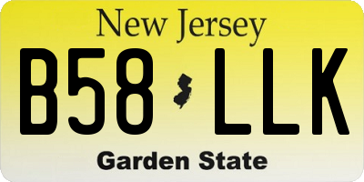NJ license plate B58LLK