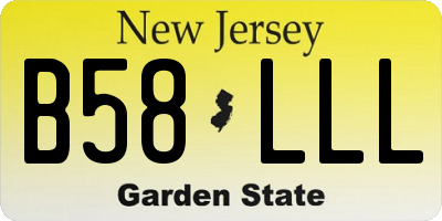 NJ license plate B58LLL