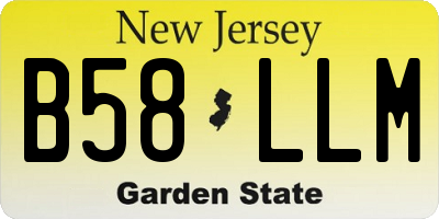 NJ license plate B58LLM