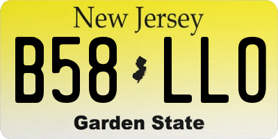 NJ license plate B58LLO