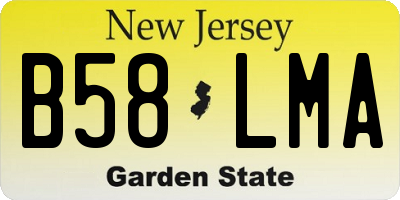 NJ license plate B58LMA