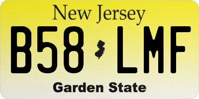 NJ license plate B58LMF