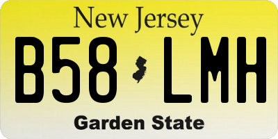 NJ license plate B58LMH
