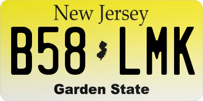 NJ license plate B58LMK