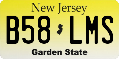 NJ license plate B58LMS