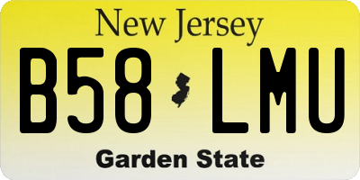 NJ license plate B58LMU