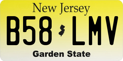 NJ license plate B58LMV