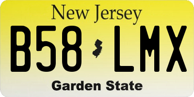 NJ license plate B58LMX