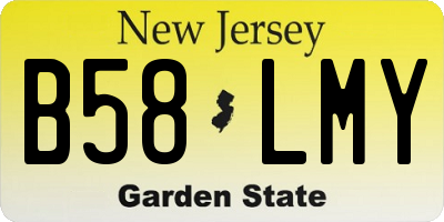 NJ license plate B58LMY