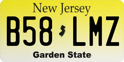 NJ license plate B58LMZ