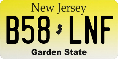 NJ license plate B58LNF