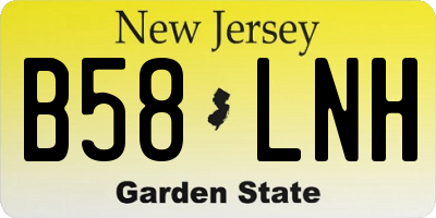NJ license plate B58LNH