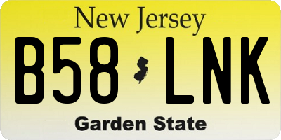 NJ license plate B58LNK