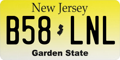 NJ license plate B58LNL
