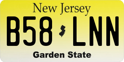 NJ license plate B58LNN