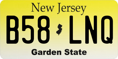 NJ license plate B58LNQ