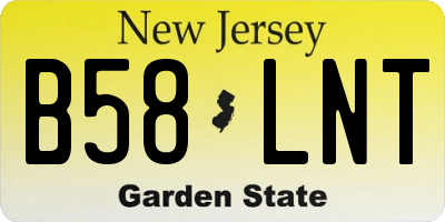NJ license plate B58LNT