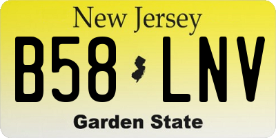 NJ license plate B58LNV