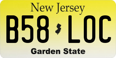NJ license plate B58LOC