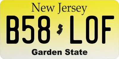 NJ license plate B58LOF