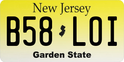 NJ license plate B58LOI