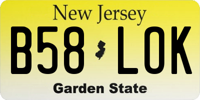 NJ license plate B58LOK