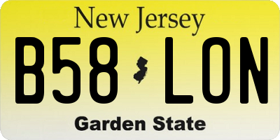 NJ license plate B58LON
