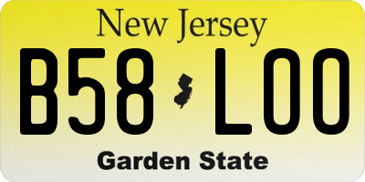 NJ license plate B58LOO