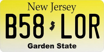 NJ license plate B58LOR