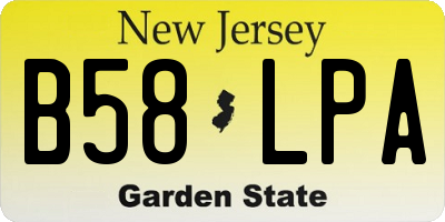 NJ license plate B58LPA