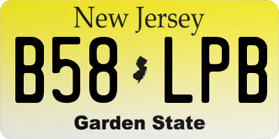 NJ license plate B58LPB