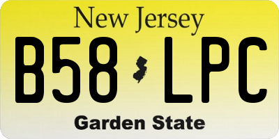 NJ license plate B58LPC