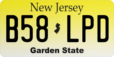 NJ license plate B58LPD