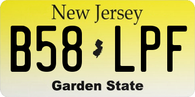 NJ license plate B58LPF