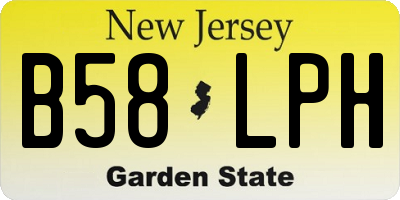NJ license plate B58LPH