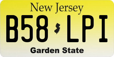 NJ license plate B58LPI