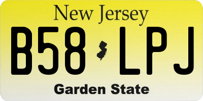 NJ license plate B58LPJ