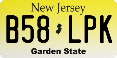 NJ license plate B58LPK
