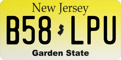 NJ license plate B58LPU