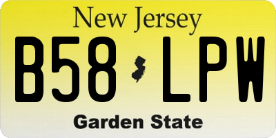 NJ license plate B58LPW