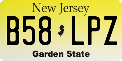 NJ license plate B58LPZ