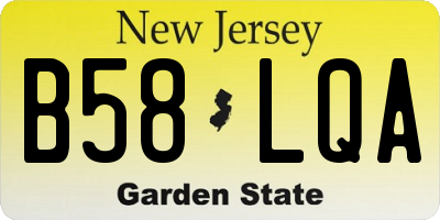 NJ license plate B58LQA