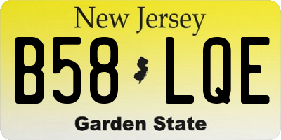 NJ license plate B58LQE